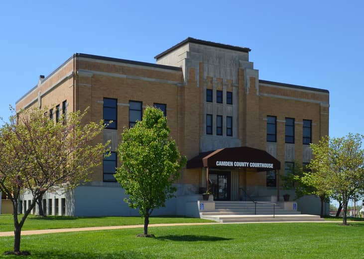 View of the Camden County courthouse in Camdenton.