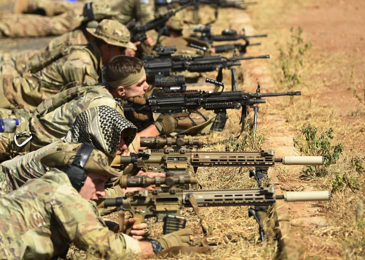US Army soldiers during training at the Kenya school of infantry.