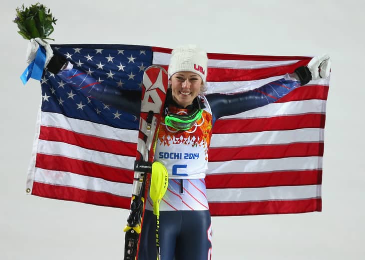 2014: Mikaela Shiffrin becomes the youngest women's slalom champion in Olympic history