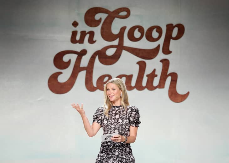 Gwyneth Paltrow speaks onstage at the In goop Health Summit.
