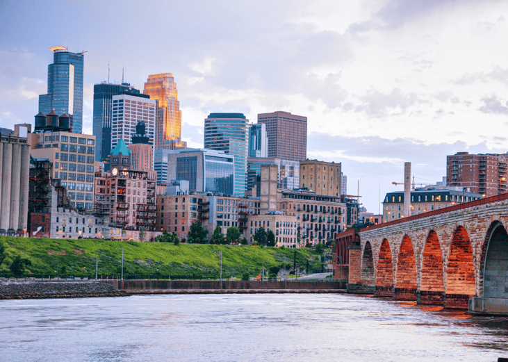 Downtown Minneapolis, Minnesota skyline.