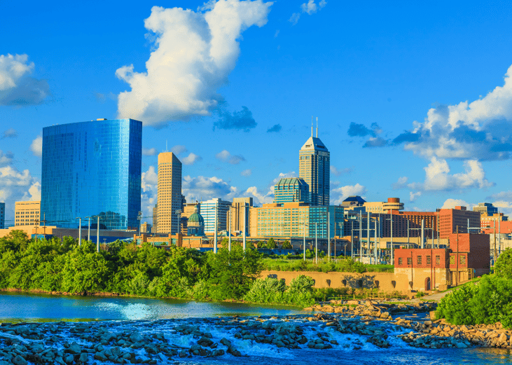 Indianapolis, Indiana from the river.