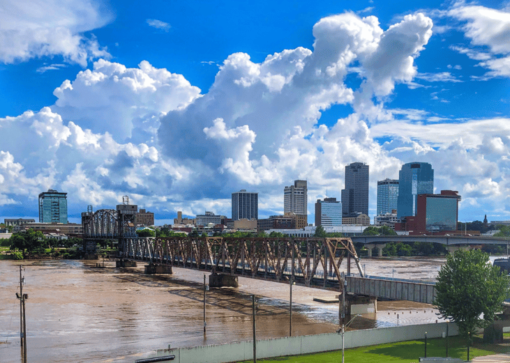 Little Rock, Arkansas from across the bridge.
