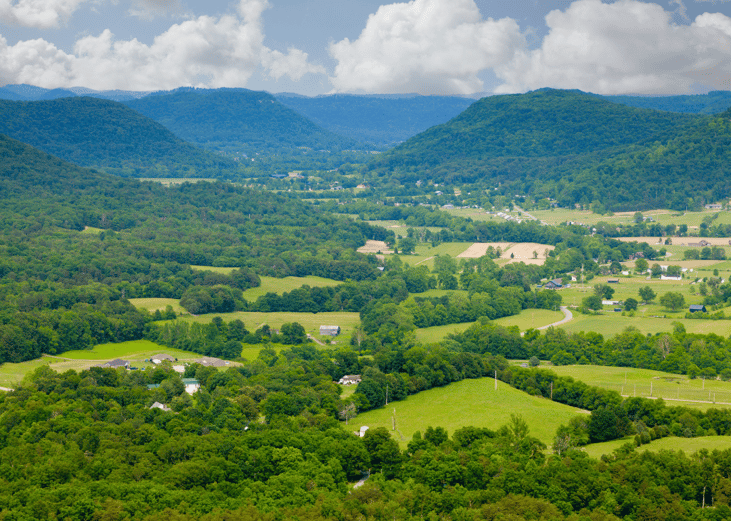 Rural Kentucky homes.