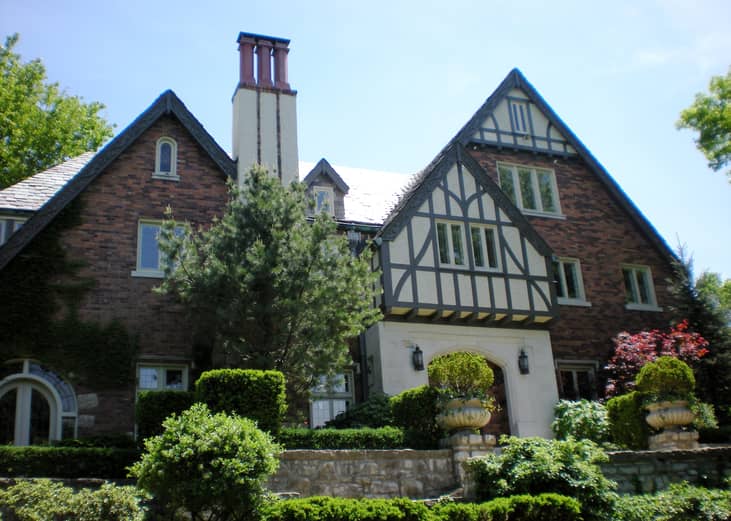 View of typical house in the city of Mission Hills, Kansas