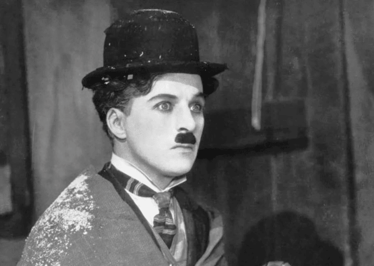 Charles Chaplin in a scene from "The Gold Rush".