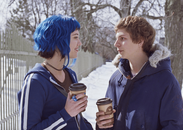 Michael Cera and Mary Elizabeth Winstead in "Scott Pilgrim vs. the World".