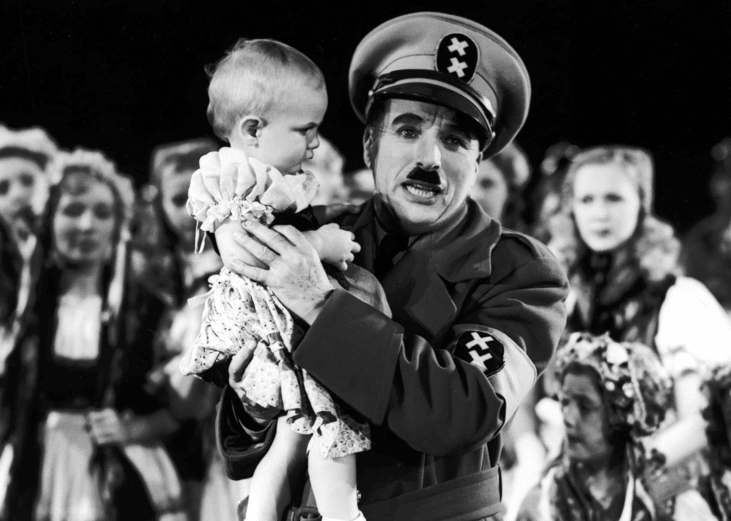 Charles Chaplin in The Great Dictator.