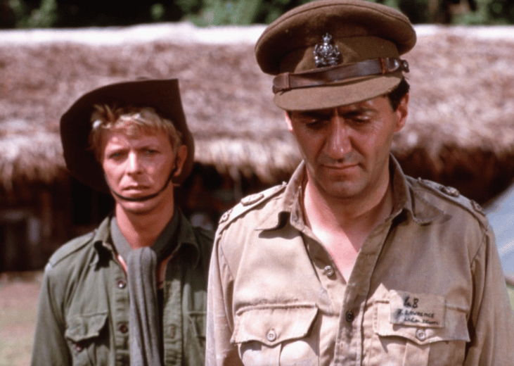 David Bowie and Tom Conti in Merry Christmas Mr. Lawrence.