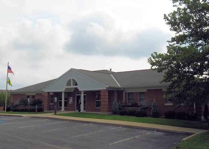 View of township government building.