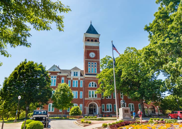 A red brick university building.