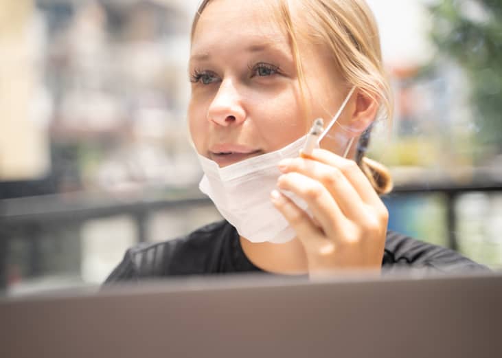 Removing a mask to talk