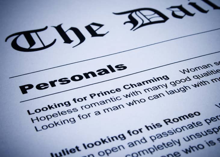 1970s: Personal ads are on the rise.