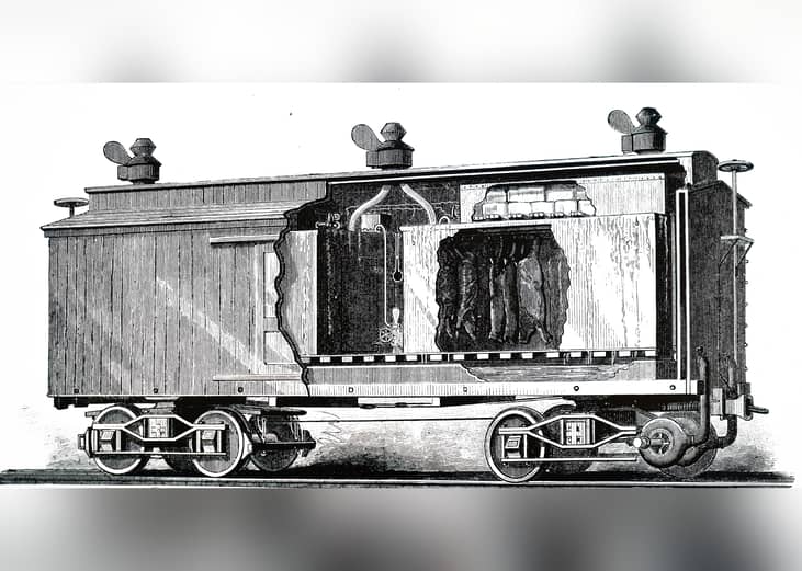 1877: The refrigerated railcar