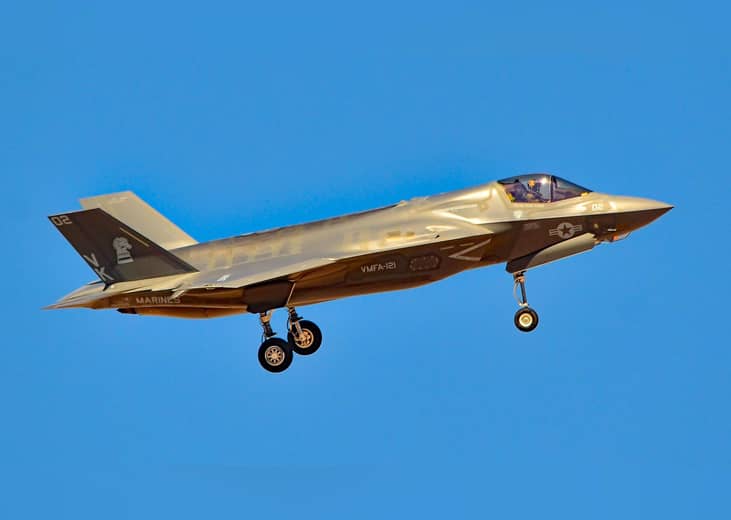 Pictured: Lockheed Martin F35B Lightning II at Marine Corps Air Station Yuma, Arizona