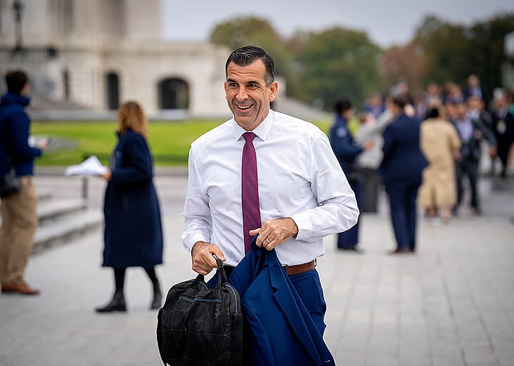 U.S. Representative Sam Liccardo on the steps of the House of Representatives at the U.S. Capitol Building in Washington, D.C.