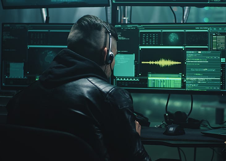 An anonymous man steals private data from a victim through a call.