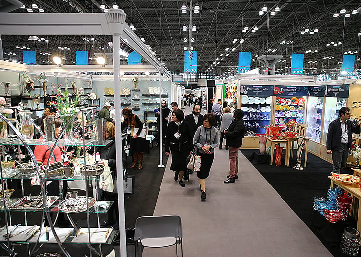 People checking out wholesale products and innovative designs during the 2017 NY NOW tradeshow in New York.