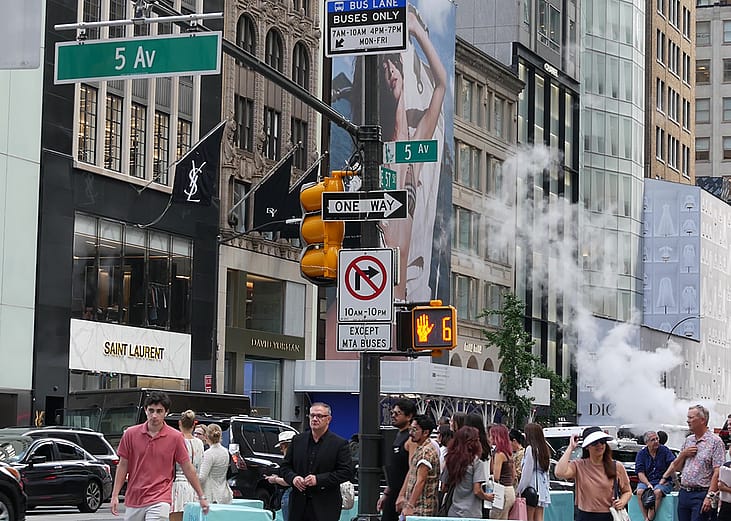 A street in midtown Manhattan, New York.