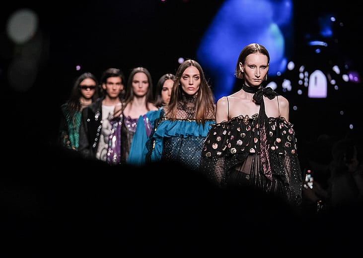 Models walking the runway.