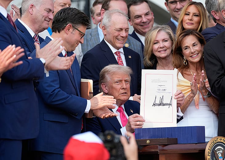 US President Donald Trump signs the 'Big, Beautiful Bill' into law on Independence Day of 2025.