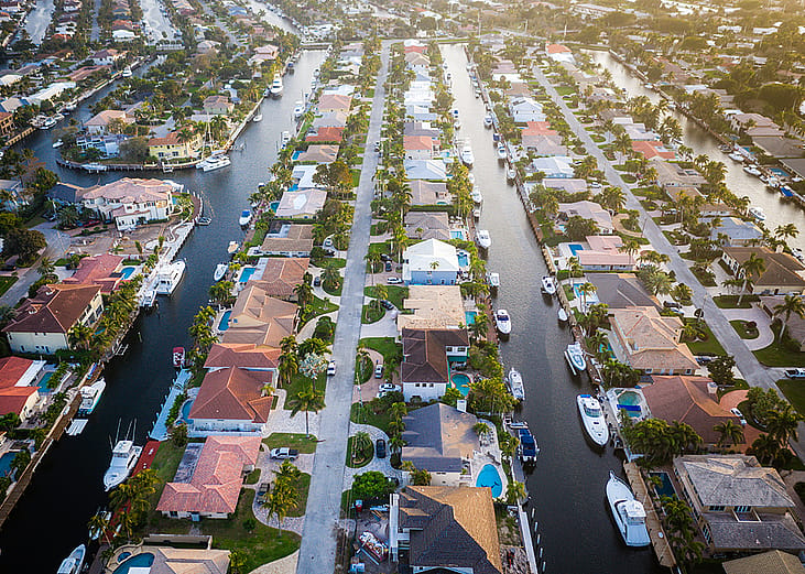 An aerial view of Fort Lauderdale in Florida.