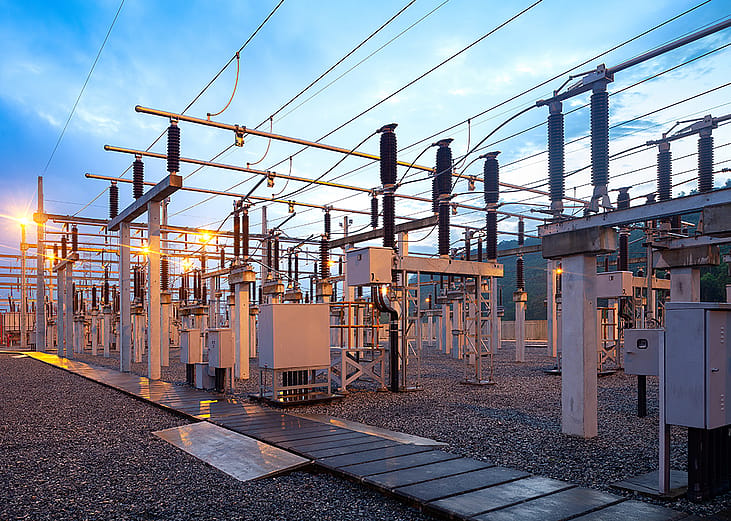 View of an electric substation.