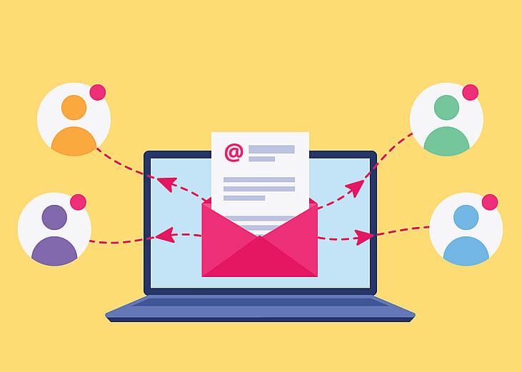 Vector illustration of an email sent to users as a concept of email marketing.