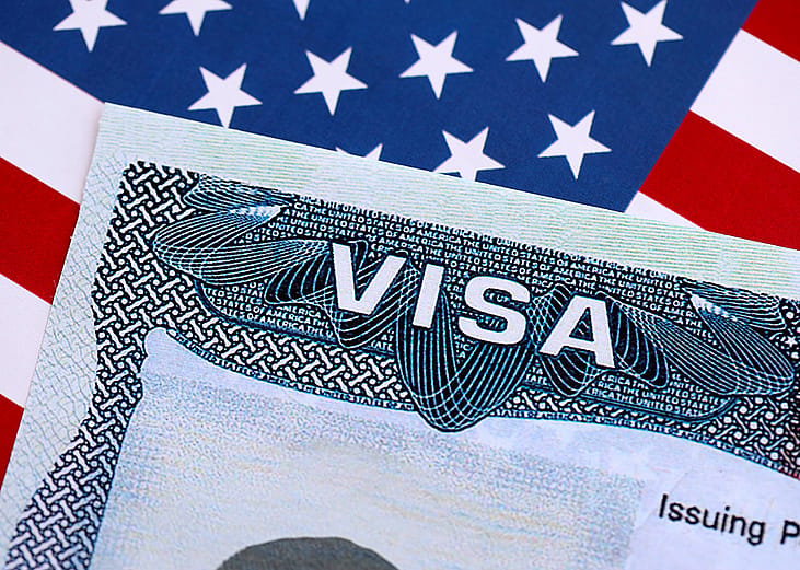 The border of a US visa vignette.