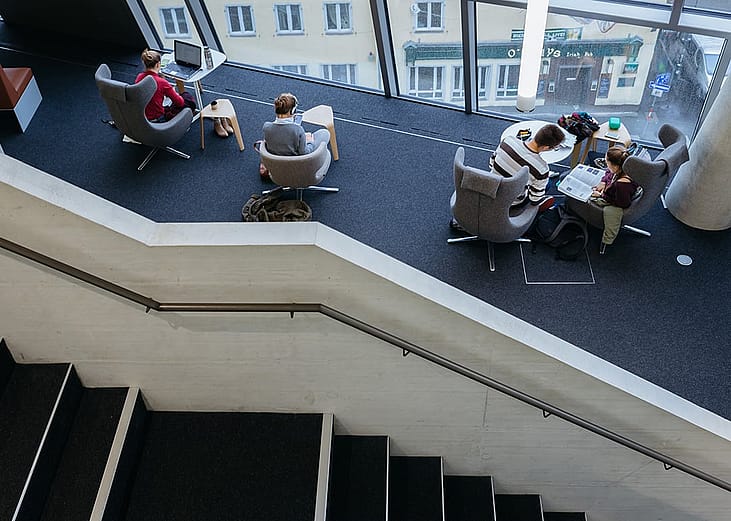Interior of a University Library Freiburg, Germany.