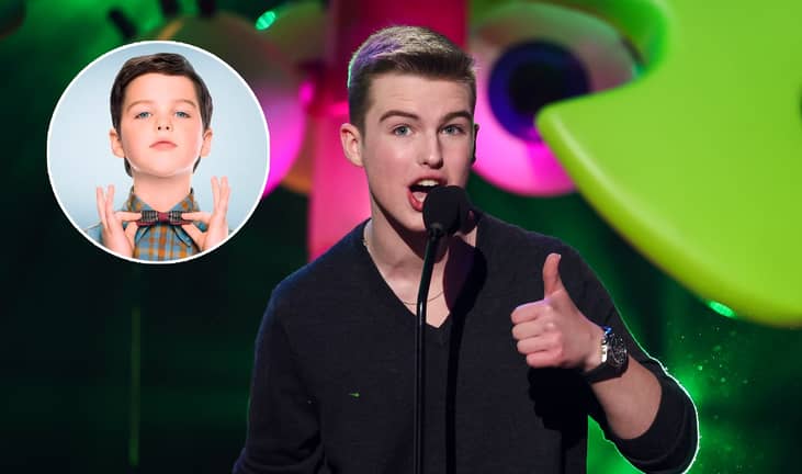 Iain Armitage accepting the Favorite Family TV Show award for "Young Sheldon"
