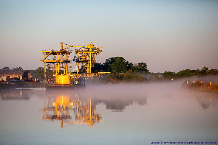 Oil infrastructure in Abbeville, La., on March 27, 2026.