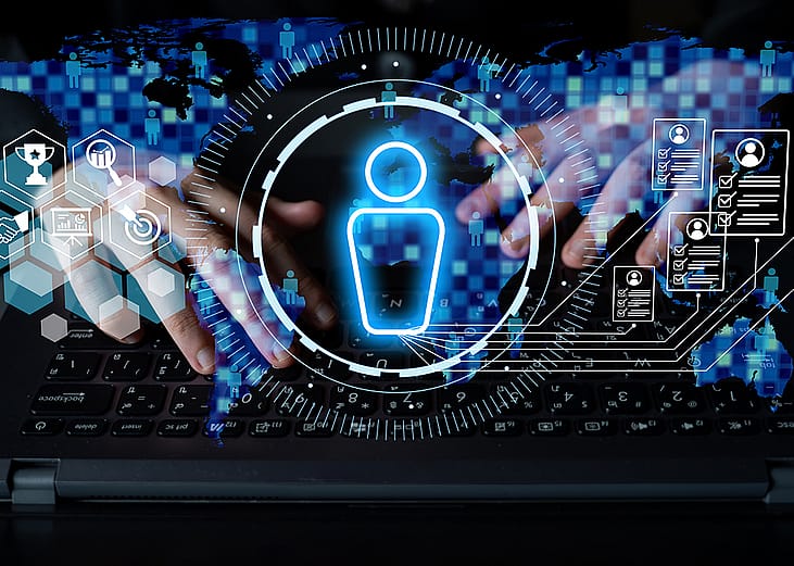 A job recruiter utilizing digital hiring tools with smart platforms.