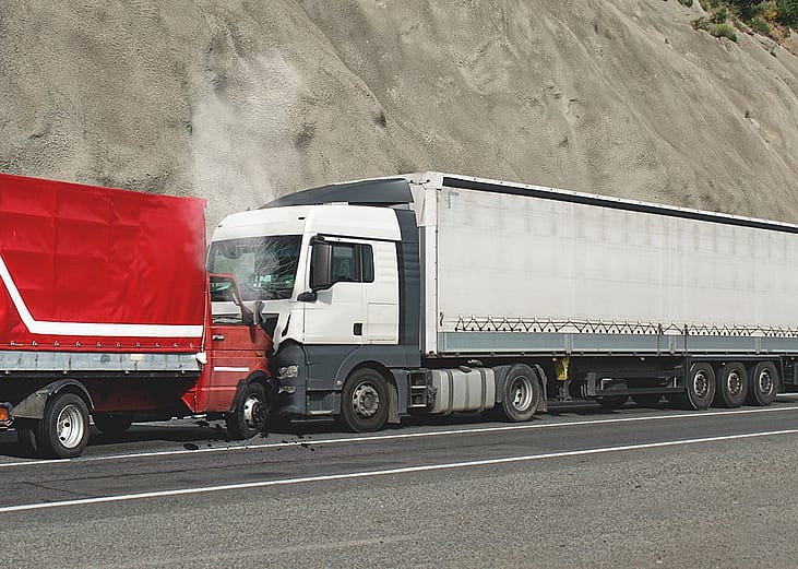 Two trucks collided head-on.