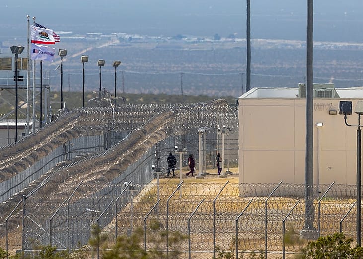 Aerial view of California City Immigration Processing Center, the state's newest and largest ICE prison.