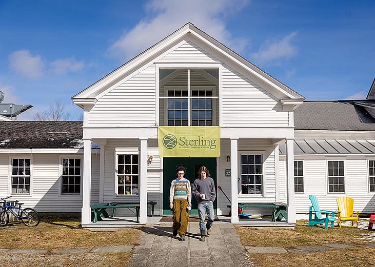Izzy Johnson, left, and Jack Beatson are first-year students at Sterling College in Craftsbury Common, Vermont. The college has announced that it will close at the end of this semester.