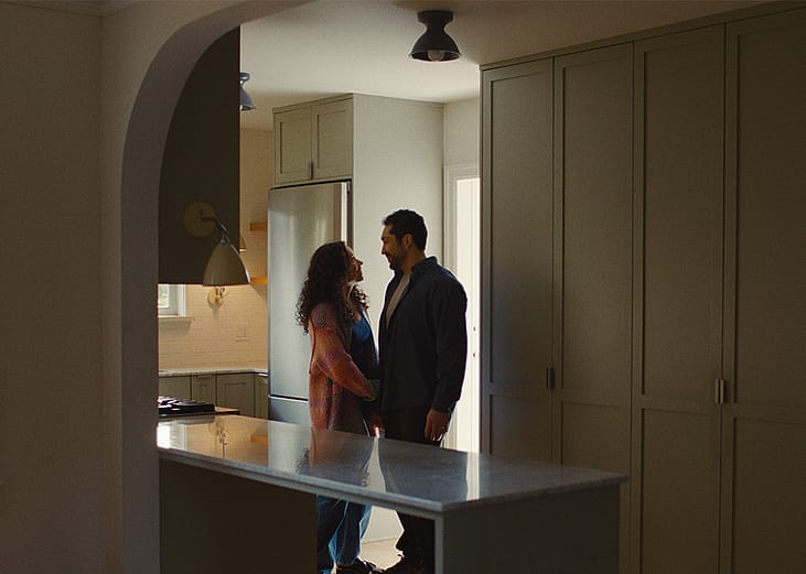 A couple inspecting a new home.