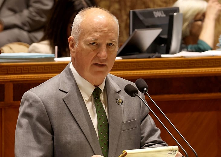 Sen. Jay Morris, R-West Monroe, presents his bill to redraw Louisiana’s congressional districts in the state Senate chamber on May 14, 2026.
