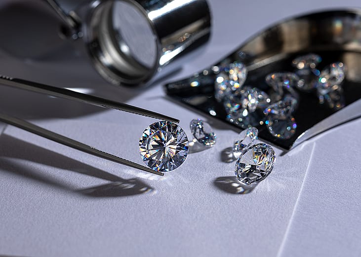 Synthetically grown diamonds of various cuts