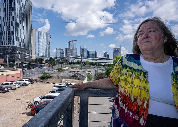 Cassandra Doyle, one of about 100,000 Tennesseans who lost SNAP food benefits since the Trump administration’s One Big Beautiful Bill, posing for a photo from Nashville women's shelter in Tennessee, USA.