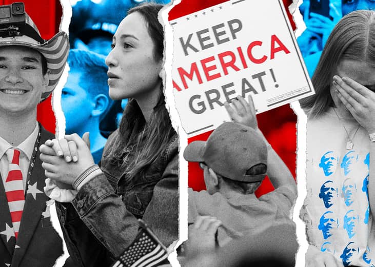 A custom collage illustration showing Gen Z individuals and concepts of their advocacies and protests.