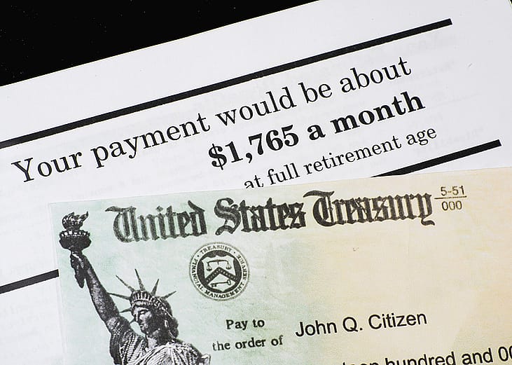 A Social Security Administration annual statement showing a benefits payment.