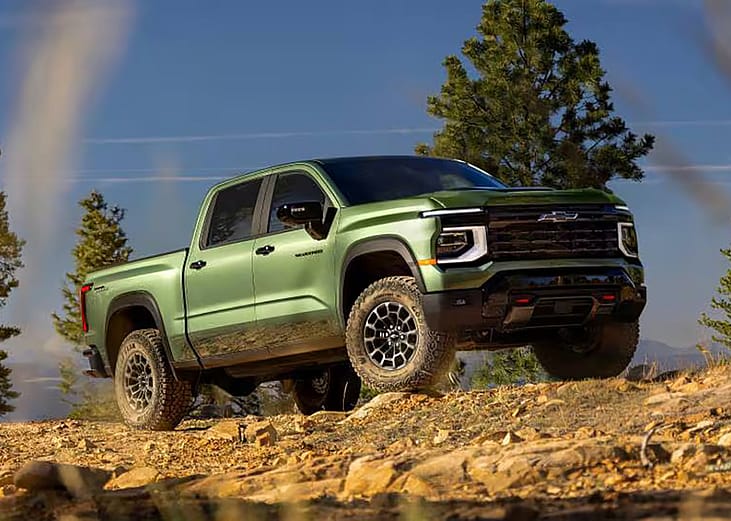 A green 2027 Chevrolet Silverado 1500