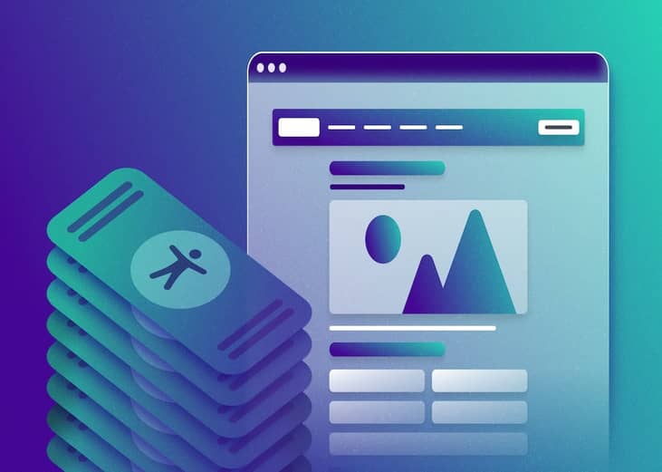 A vector illustration of a customized website and a stack of currency with an accessibility symbol.