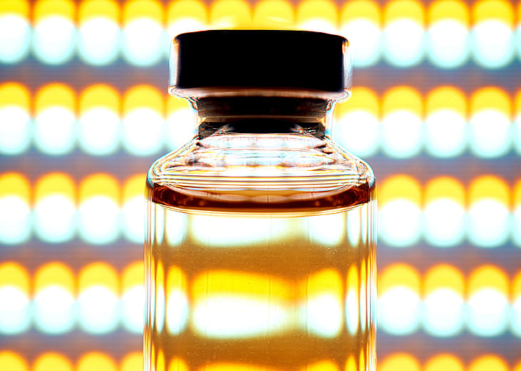 A vial of GLP-1 medication.