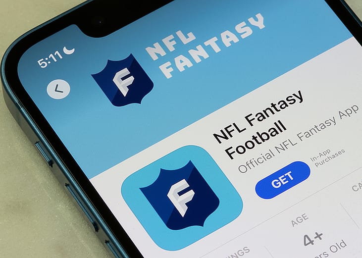 The NFL Fantasy Football app as seen from the App Store on an iPhone.