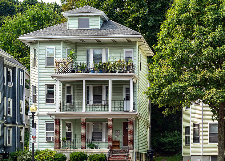 A multi-story and multi-family residential home