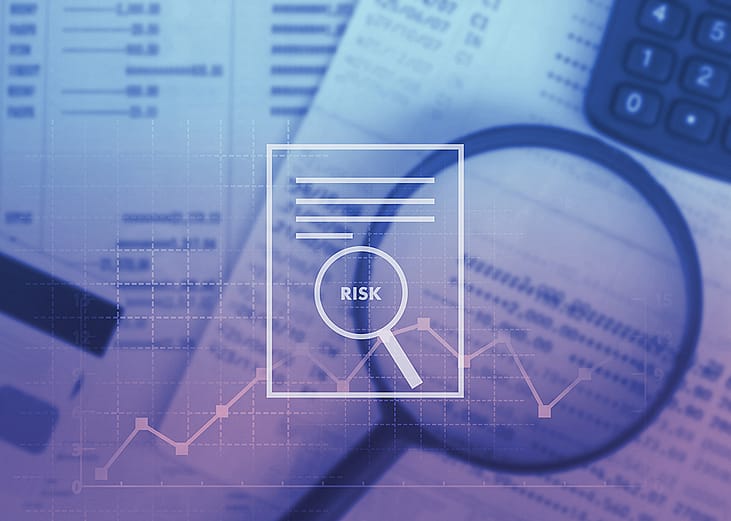 A conceptual graphic of risk assessment and business analytics