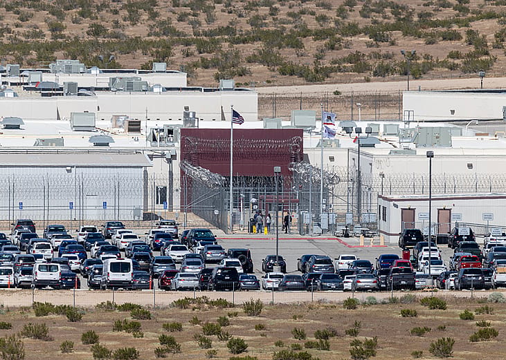 An aerial view of the California City Immigration Processing Center in March 2026.