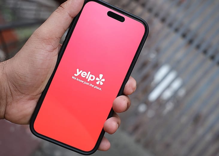 Yelp app on a smartphone